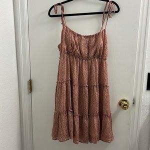 Tie shoulder printed dress